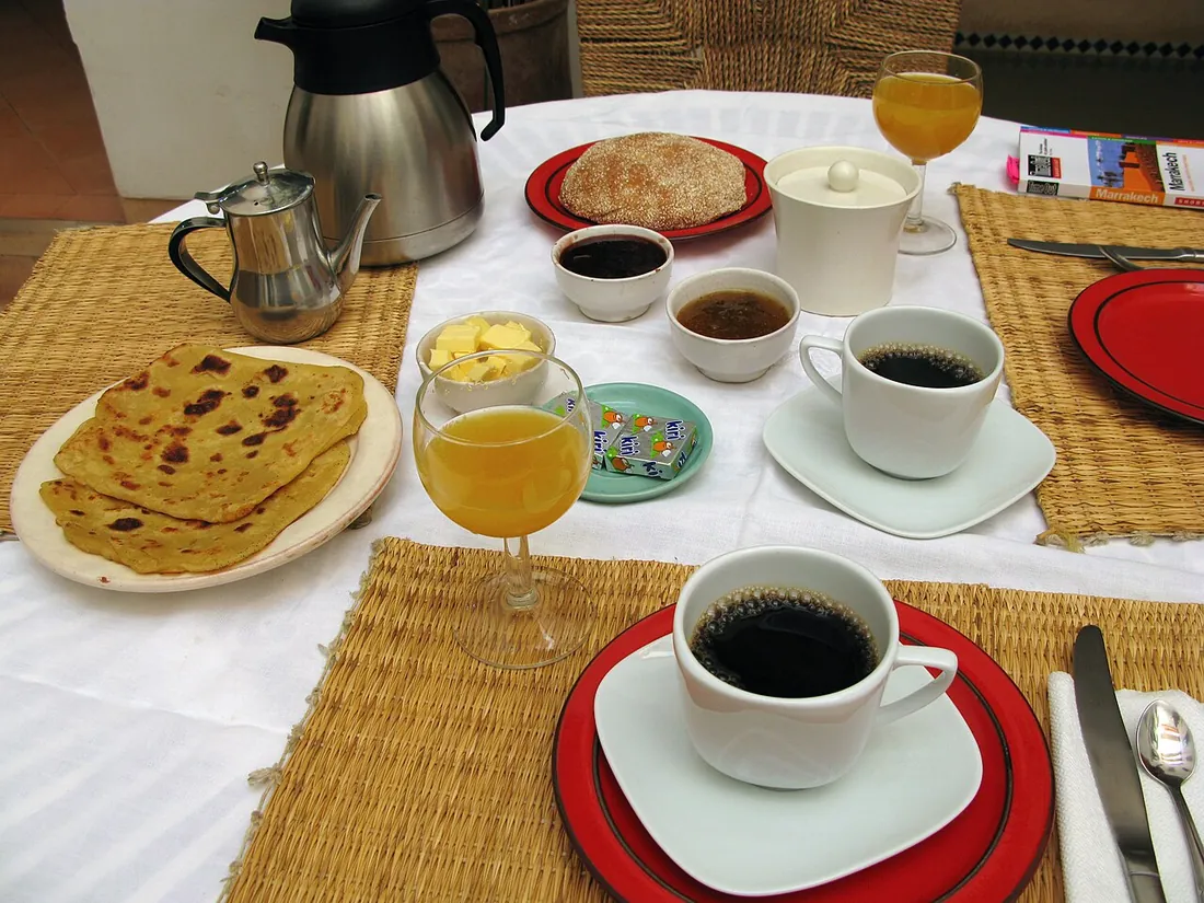 Le pain du matin, sur la table du gîte